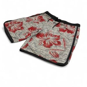 Y2K 2000s AOP OP Red and Gray Floral Board Shorts
